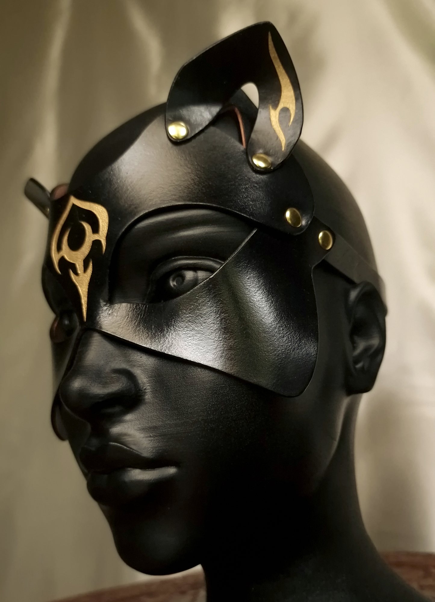 Cat mask for catwoman costume. Leather high end luxury.