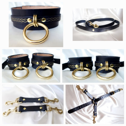 Spiral Choker and Cuffs Set