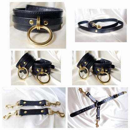 Zenith Choker and Cuffs Set Black