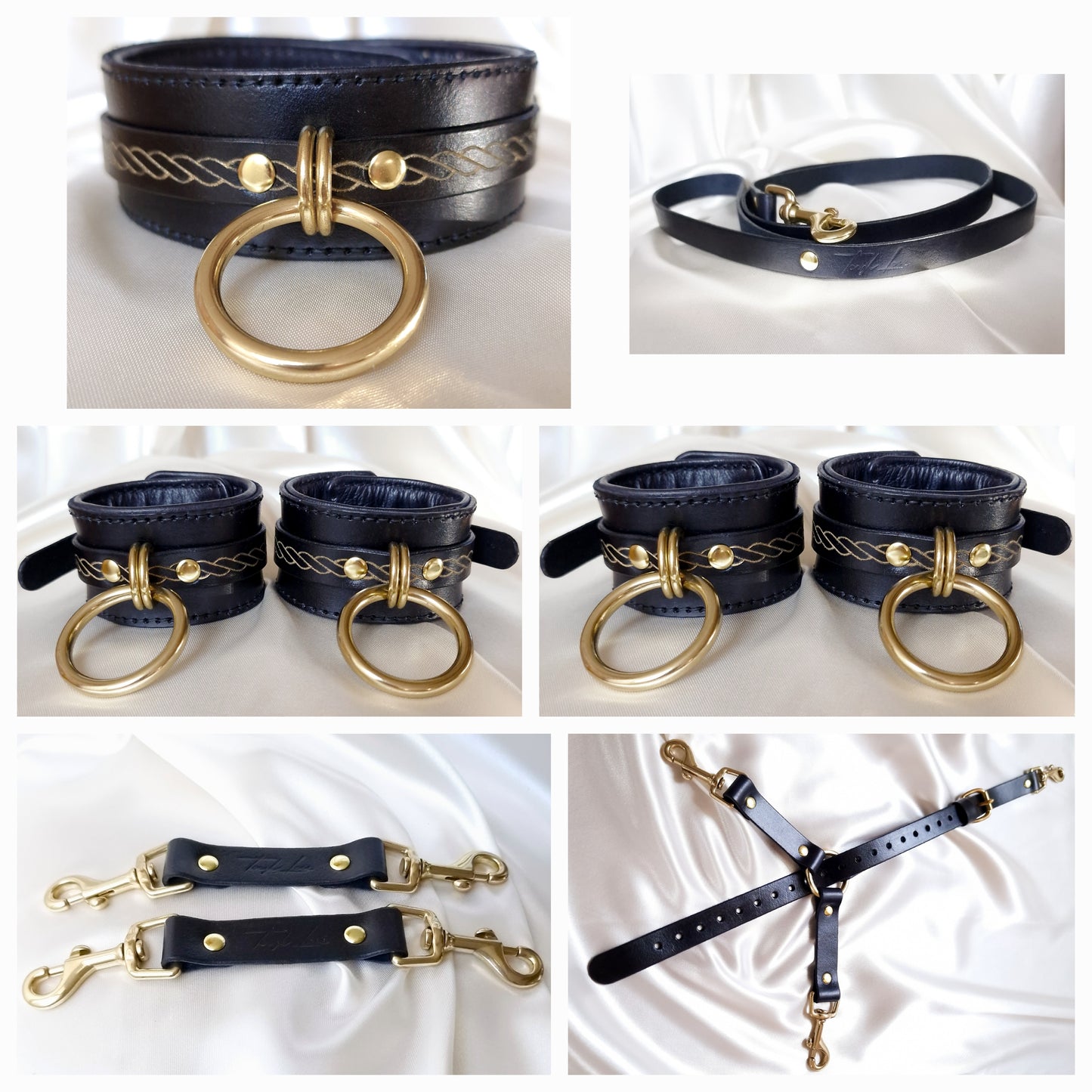 Serpent Choker and Cuffs Set Black