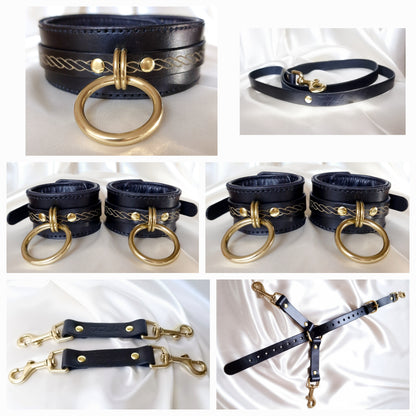 Serpent Choker and Cuffs Set Black