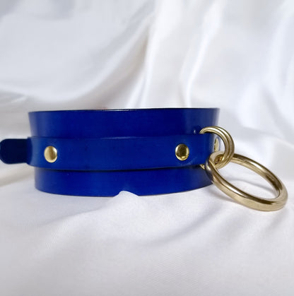 Royal Blue Collar with Solid Brass O-Ring.
